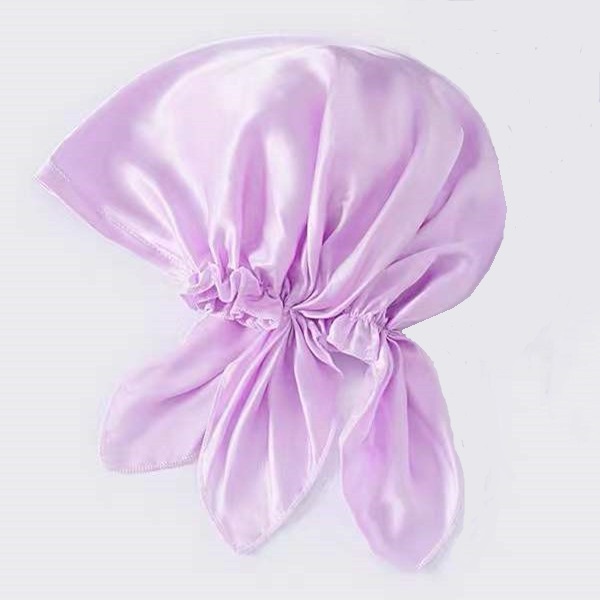Super Size Soft Solid Double-Layered Wide Edge HAIR BONNET Satin with Edge Scarf ពណ៌ផ្ទាល់ខ្លួន